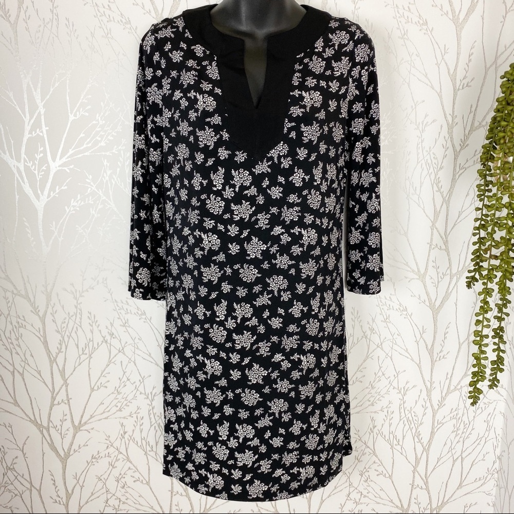 Michael Michael Kors Black Floral Shift Dress XS
